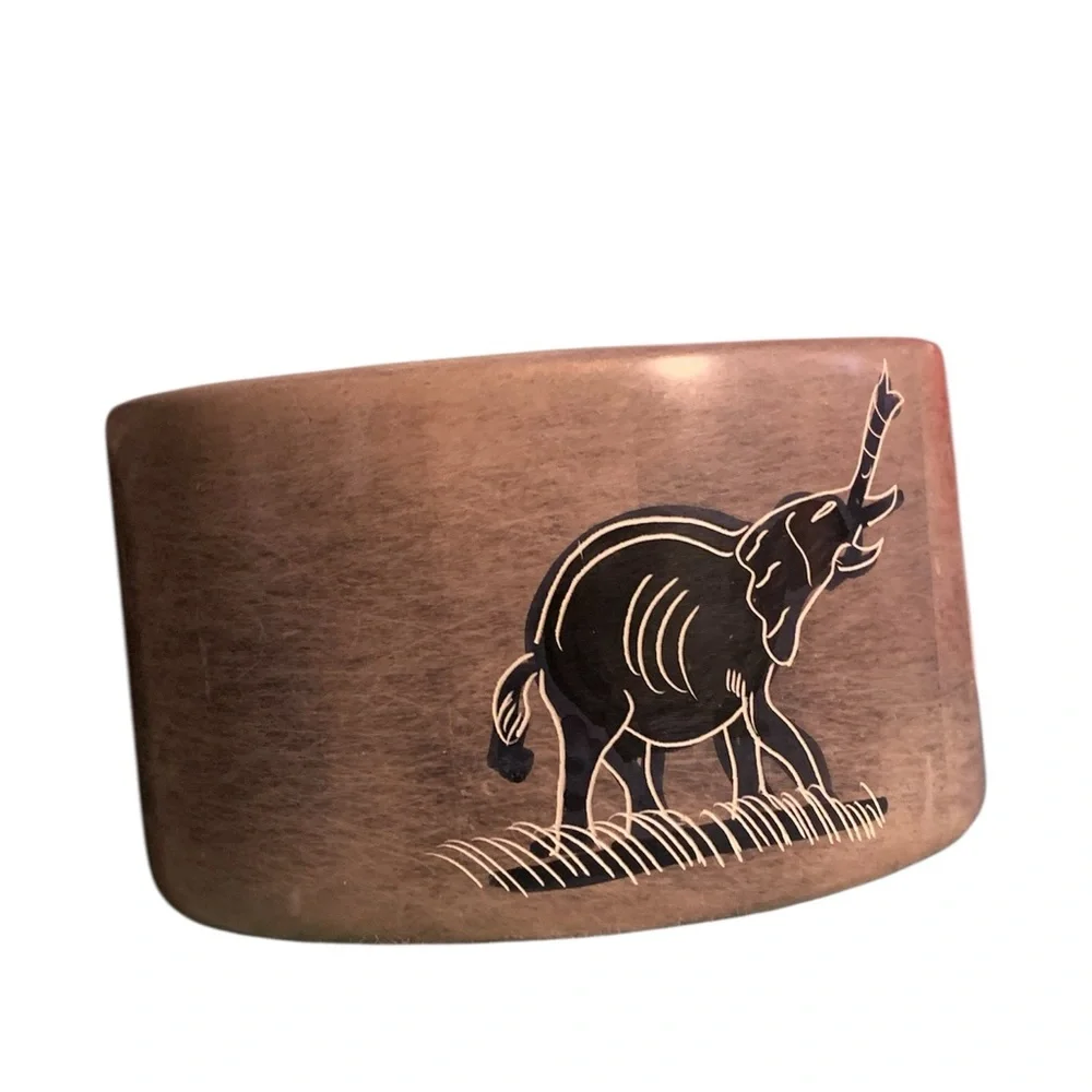 Vintage African Animal‎ Soapstone Coasters in Holder – set of 4 Coasters